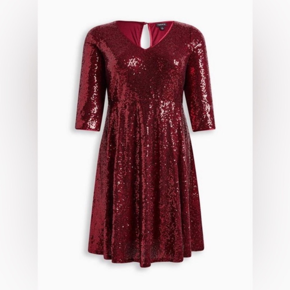 Red/Burgundy sequence dress. Size 1.